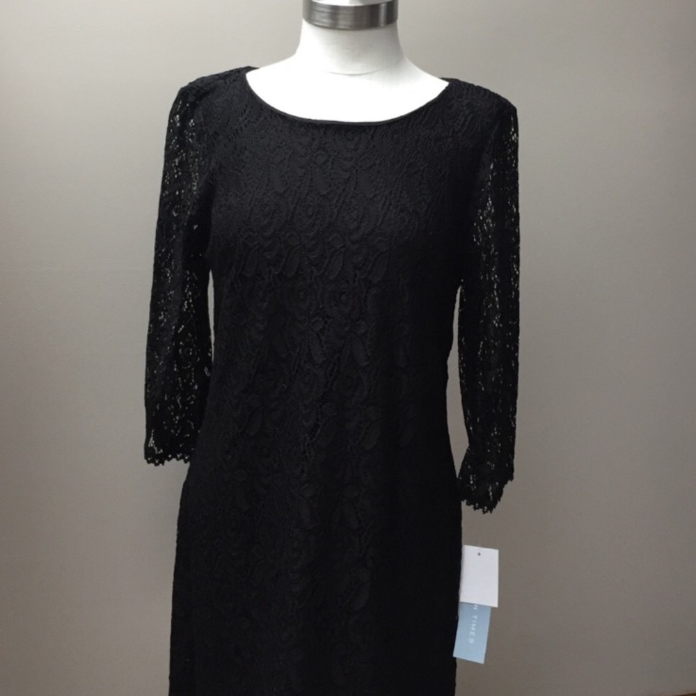 Nordstrom black lace long sleeve dress